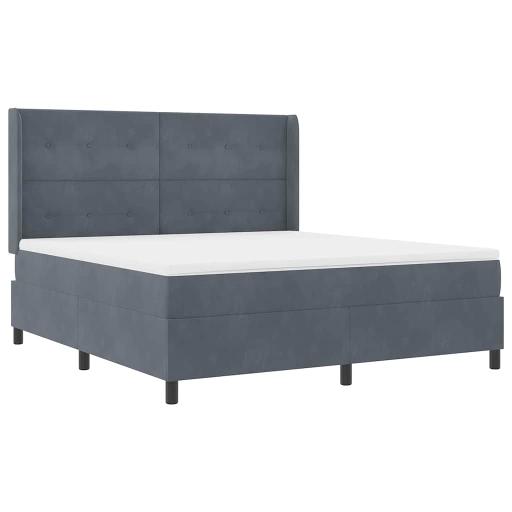 Letto a molle con strisce LED Grigio scuro 180 x 200 cm Velluto | homemem39
