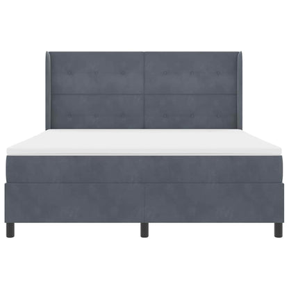 Letto a molle con strisce LED Grigio scuro 180 x 200 cm Velluto | homemem39