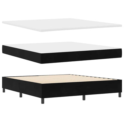 Letto a molle con strisce LED Nero 180 x 200 cm Velluto | homemem39