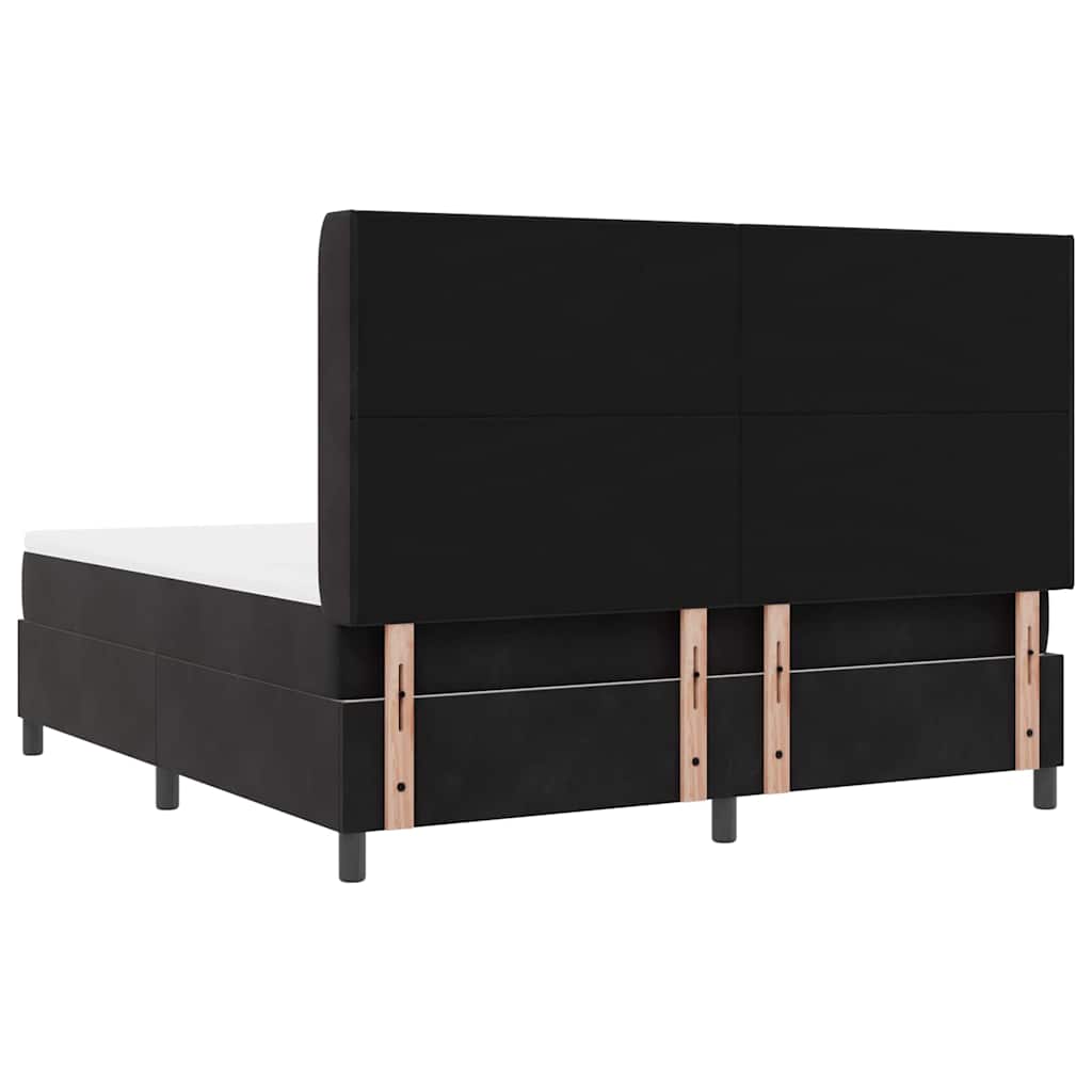 Letto a molle con strisce LED Nero 180 x 200 cm Velluto | homemem39