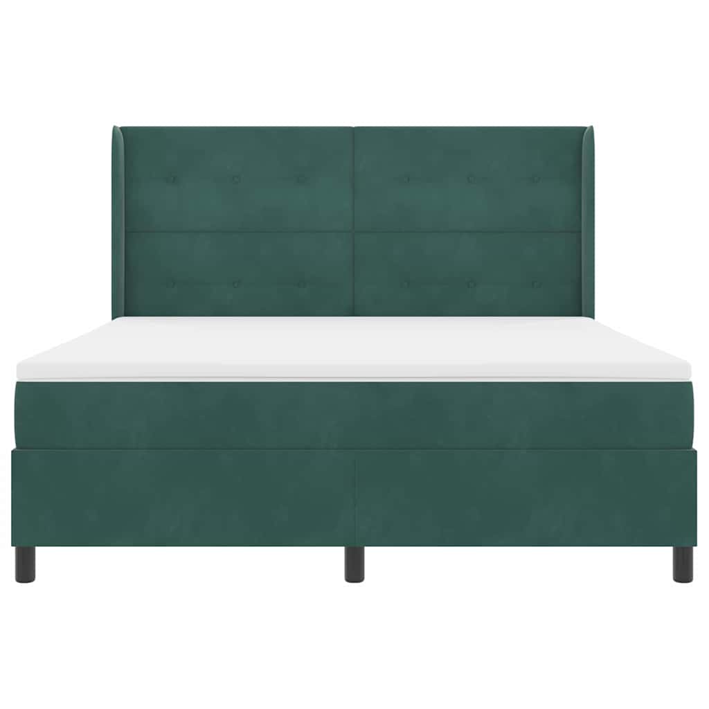 Letto a molle con strisce LED Verde Scuro 180 x 200 cm Velluto | homemem39