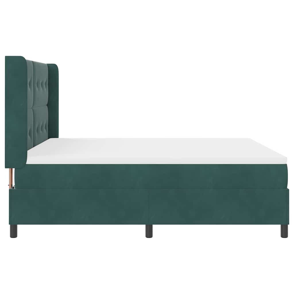 Letto a molle con strisce LED Verde Scuro 180 x 200 cm Velluto | homemem39