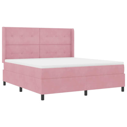 Letto a molle con strisce LED Rosa 180 x 200 cm Velluto | homemem39