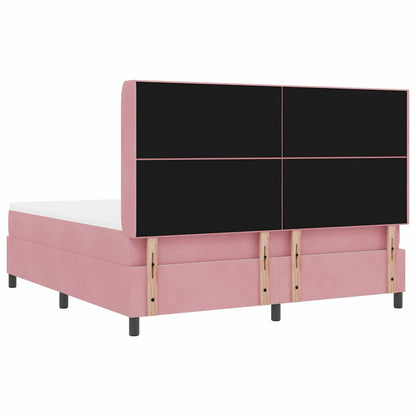 Letto a molle con strisce LED Rosa 180 x 200 cm Velluto | homemem39