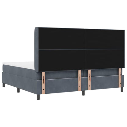 Letto a molle con strisce LED Grigio scuro 200 x 200 cm Velluto | homemem39