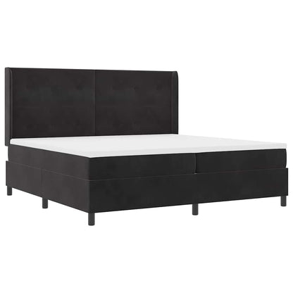 Letto a molle con strisce LED Nero 200 x 200 cm Velluto | homemem39