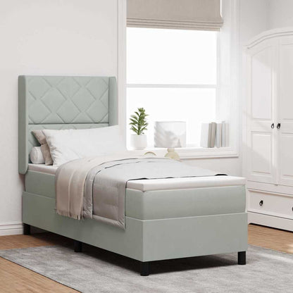 Letto a molle con strisce LED Grigio chiaro 80 x 200 cm Velluto | homemem39