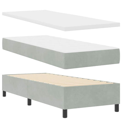 Letto a molle con strisce LED Grigio chiaro 80 x 200 cm Velluto | homemem39