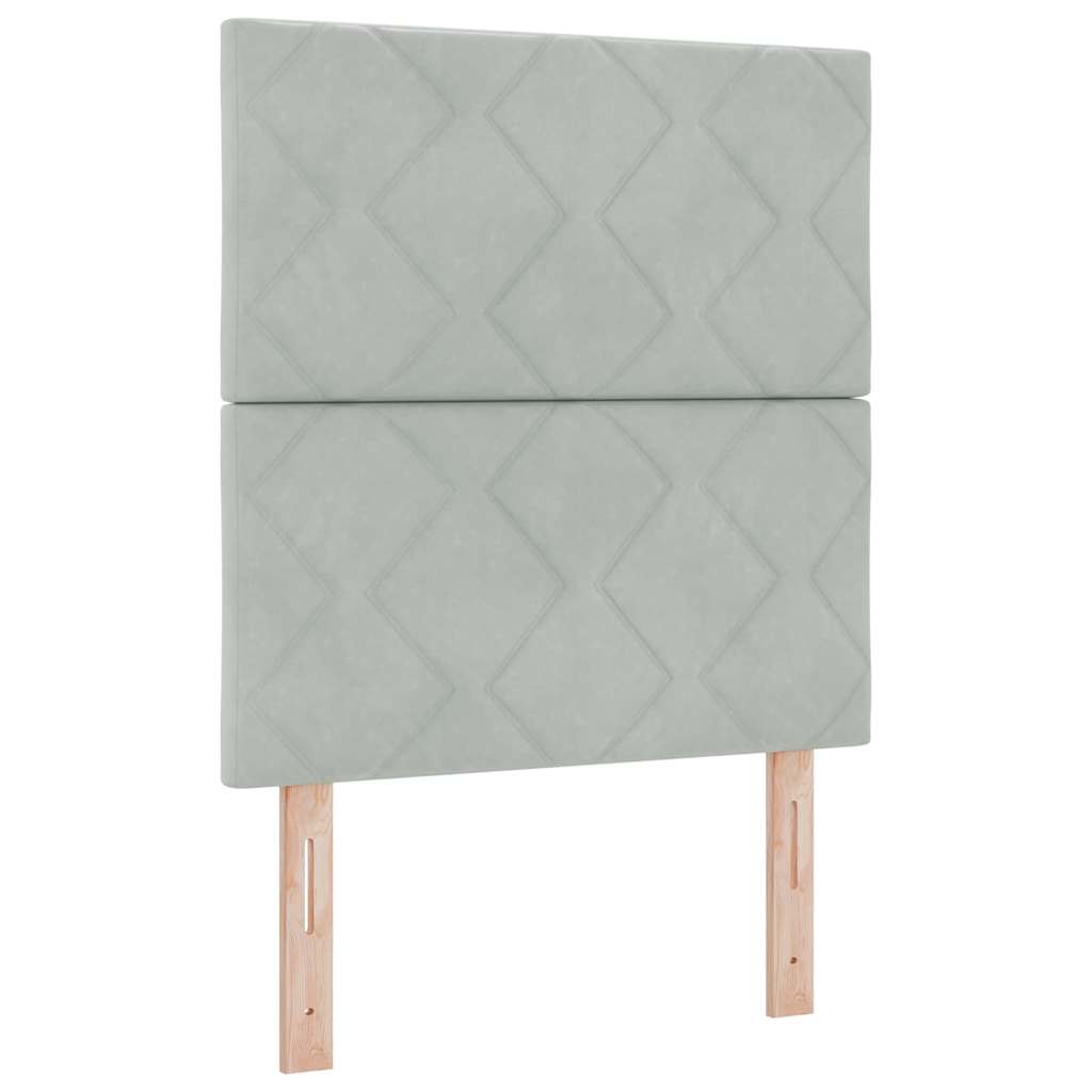 Letto a molle con strisce LED Grigio chiaro 80 x 200 cm Velluto | homemem39