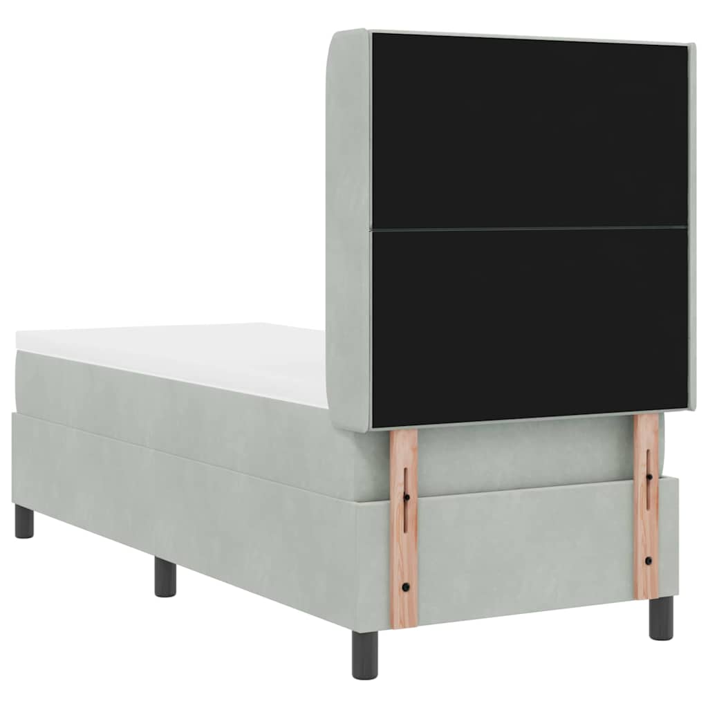 Letto a molle con strisce LED Grigio chiaro 80 x 200 cm Velluto | homemem39