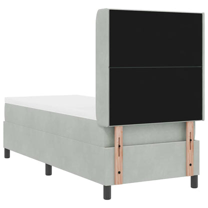 Letto a molle con strisce LED Grigio chiaro 80 x 200 cm Velluto | homemem39