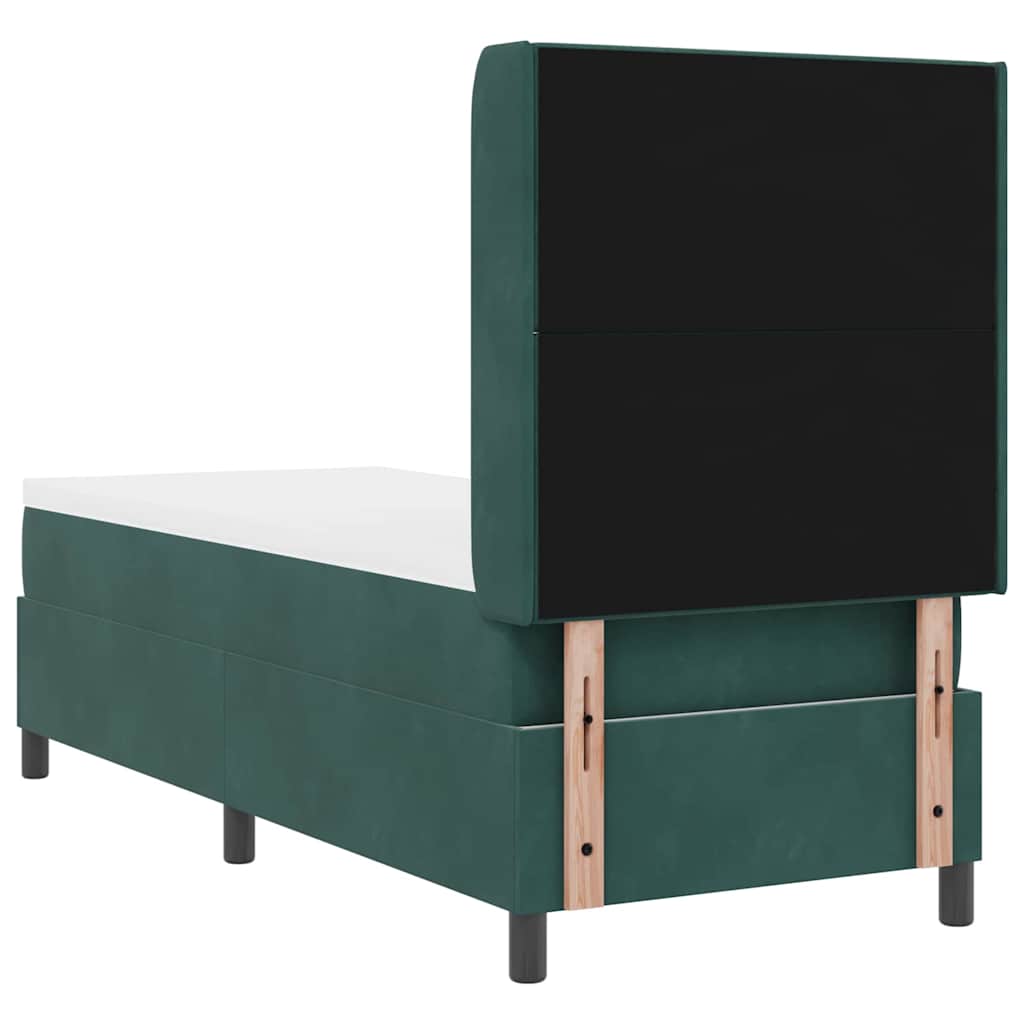 Letto a molle con strisce LED Verde Scuro 80 x 200 cm Velluto | homemem39