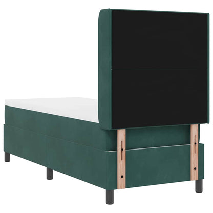 Letto a molle con strisce LED Verde Scuro 80 x 200 cm Velluto | homemem39