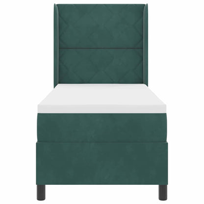 Letto a molle con strisce LED Verde Scuro 80 x 200 cm Velluto | homemem39