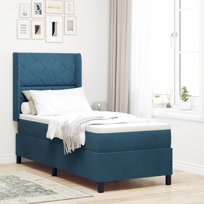Letto a molle con strisce LED Blu 80 x 200 cm Velluto | homemem39