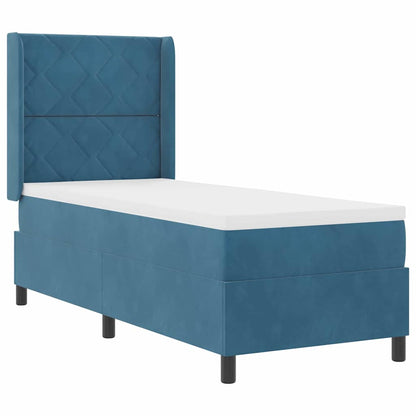 Letto a molle con strisce LED Blu 80 x 200 cm Velluto | homemem39