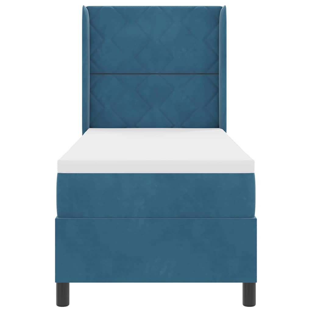 Letto a molle con strisce LED Blu 80 x 200 cm Velluto | homemem39