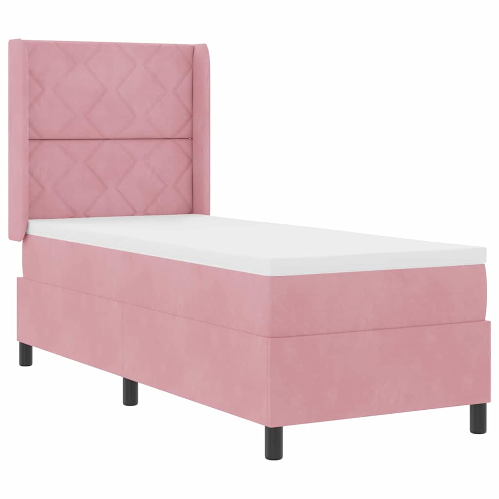 Letto a molle con strisce LED Rosa 80 x 200 cm Velluto | homemem39