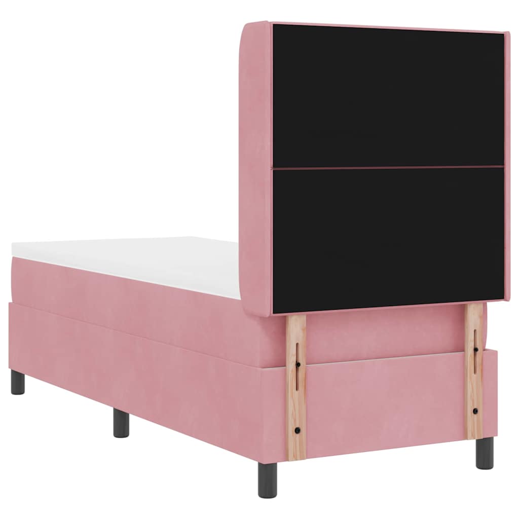 Letto a molle con strisce LED Rosa 80 x 200 cm Velluto | homemem39