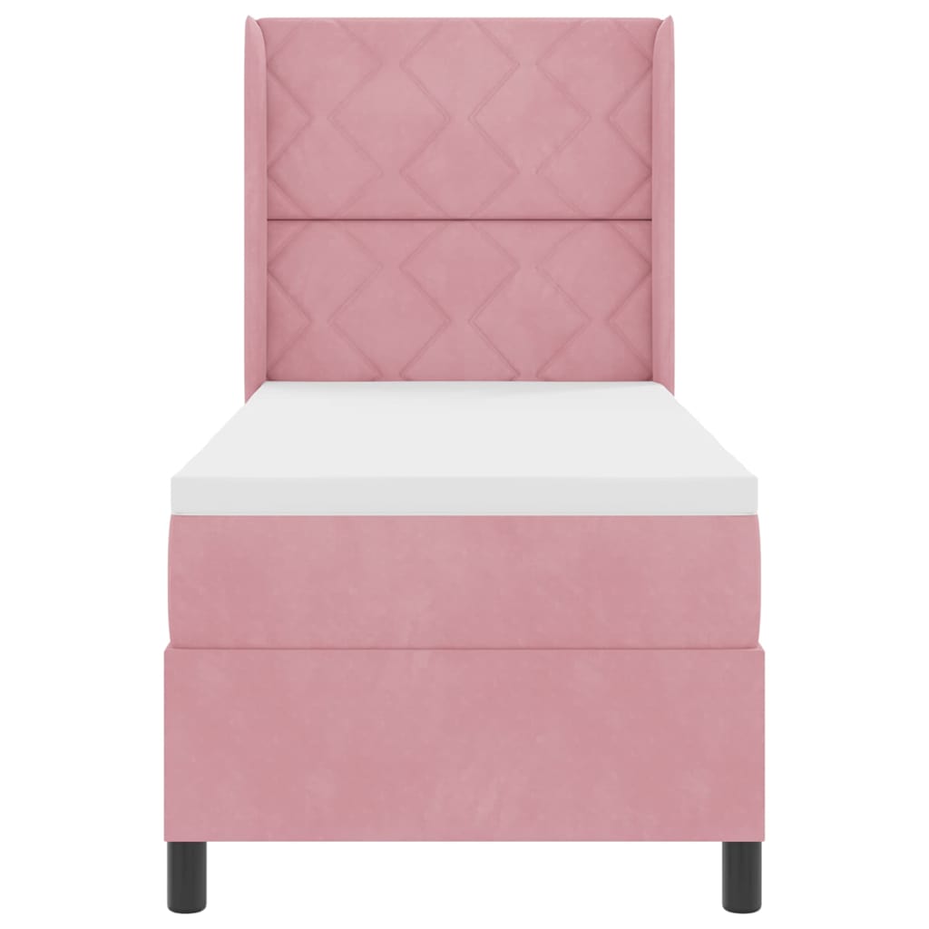 Letto a molle con strisce LED Rosa 80 x 200 cm Velluto | homemem39