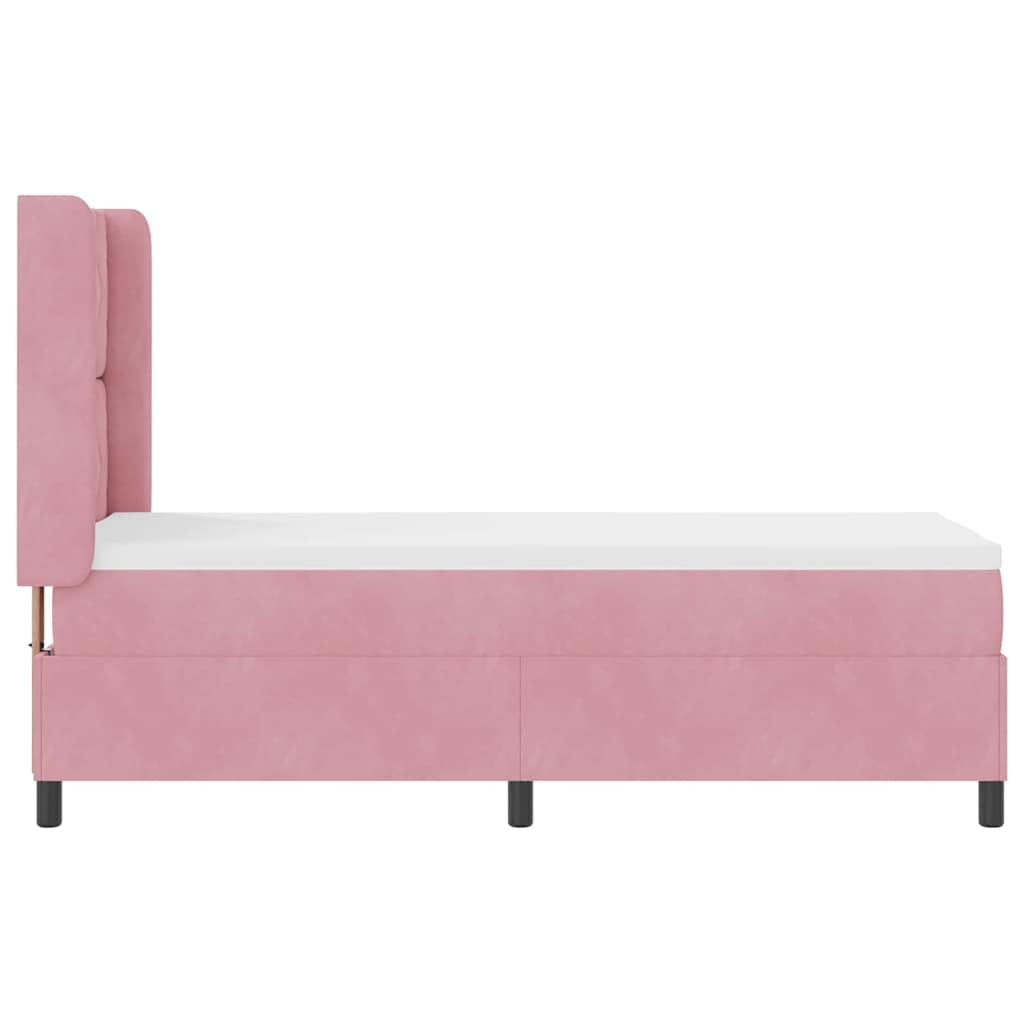 Letto a molle con strisce LED Rosa 80 x 200 cm Velluto | homemem39