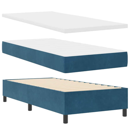 Letto a molle con strisce LED Blu 90 x 200 cm Velluto | homemem39