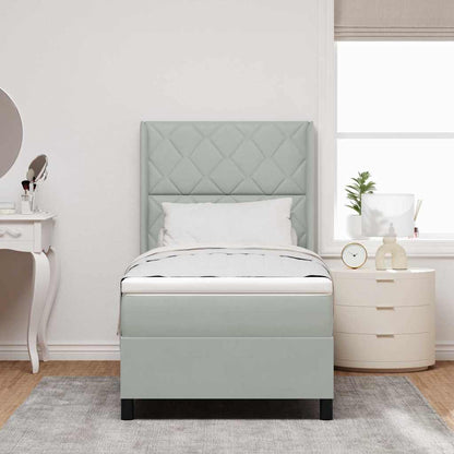 Letto a molle con materasso Grigio chiaro 100 x 200 cm Velluto