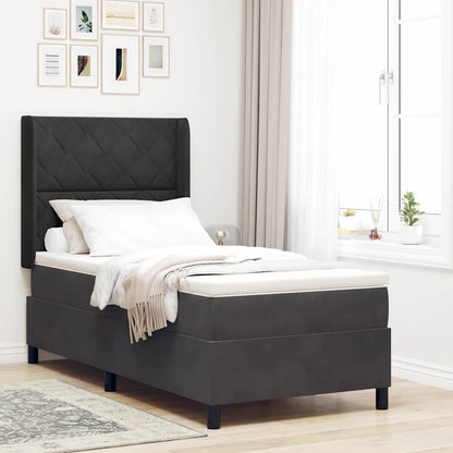 Letto a molle con strisce LED Nero 100 x 200 cm Velluto