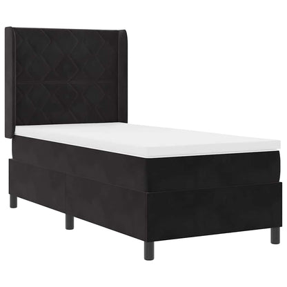 Letto a molle con strisce LED Nero 100 x 200 cm Velluto | homemem39