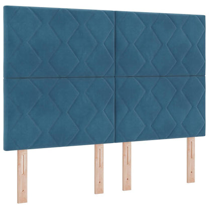 Letto a molle con strisce LED Blu 140 x 190 cm Velluto | homemem39