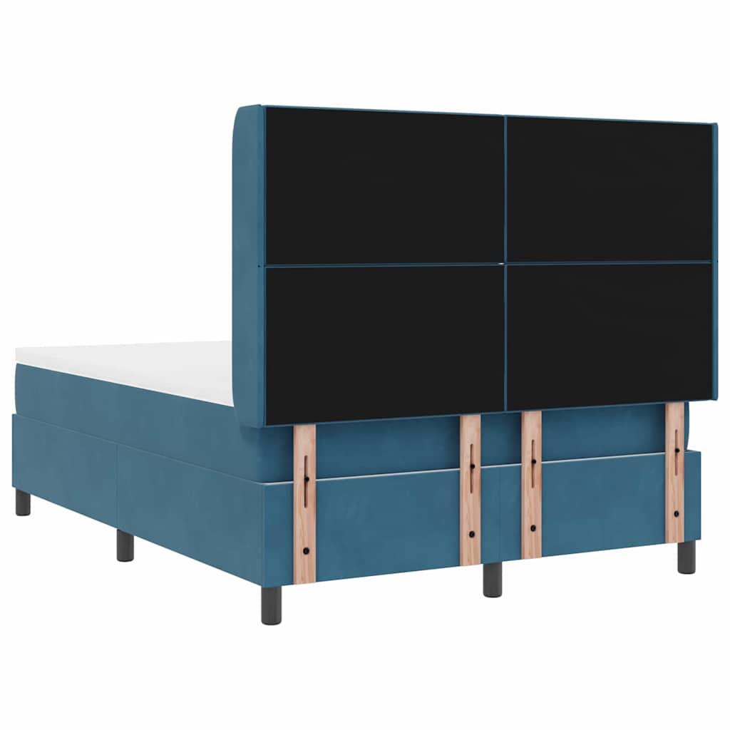 Letto a molle con strisce LED Blu 140 x 190 cm Velluto | homemem39