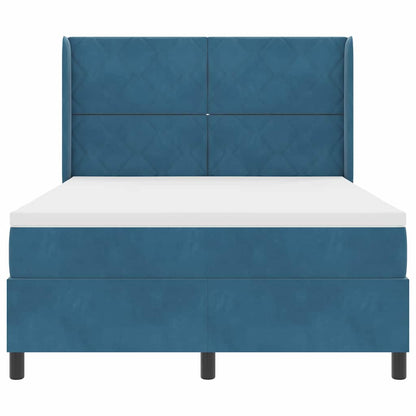 Letto a molle con strisce LED Blu 140 x 190 cm Velluto | homemem39