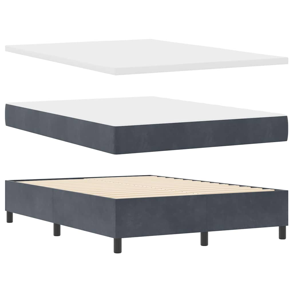 Letto a molle con strisce LED Grigio scuro 140 x 200 cm Velluto | homemem39
