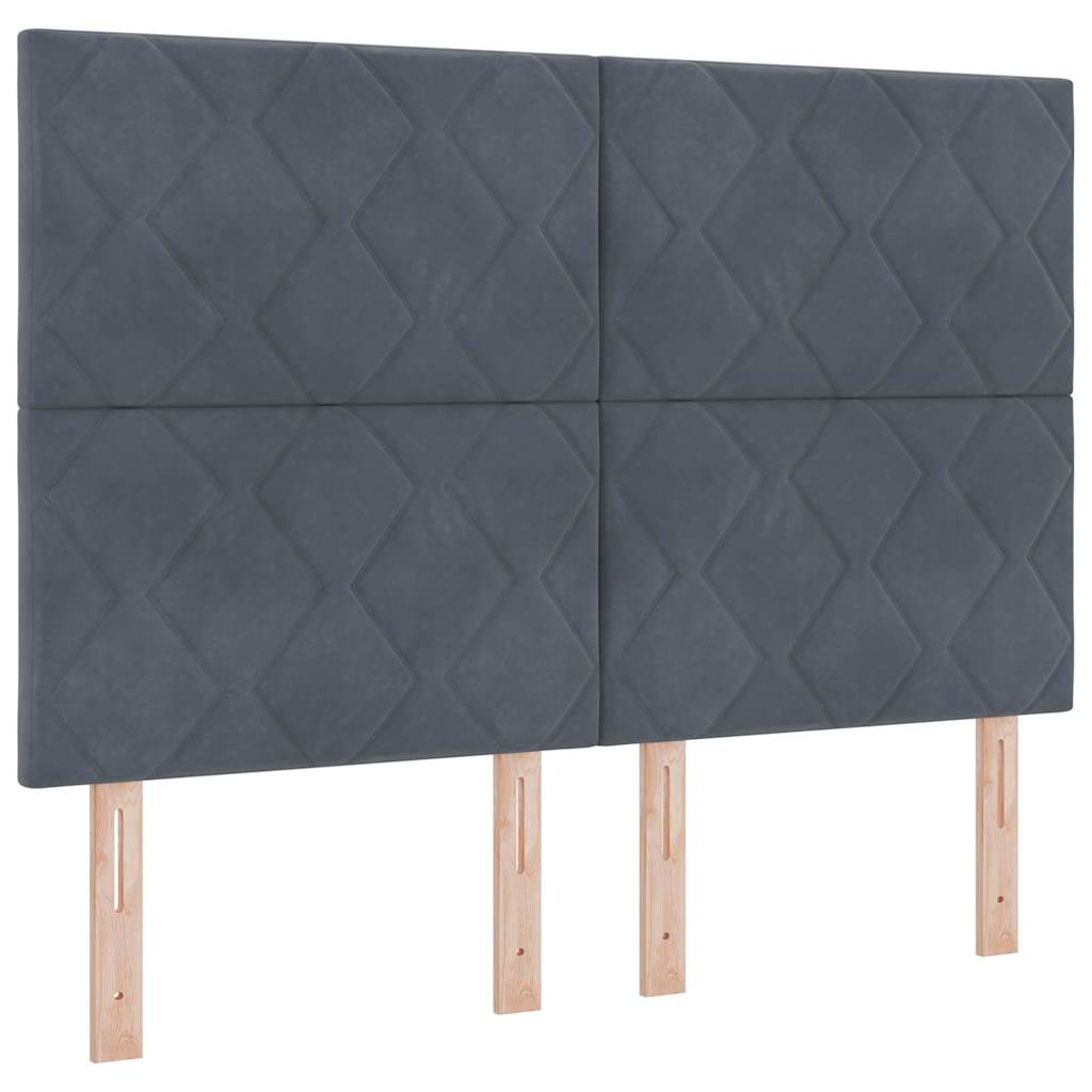 Letto a molle con strisce LED Grigio scuro 140 x 200 cm Velluto | homemem39