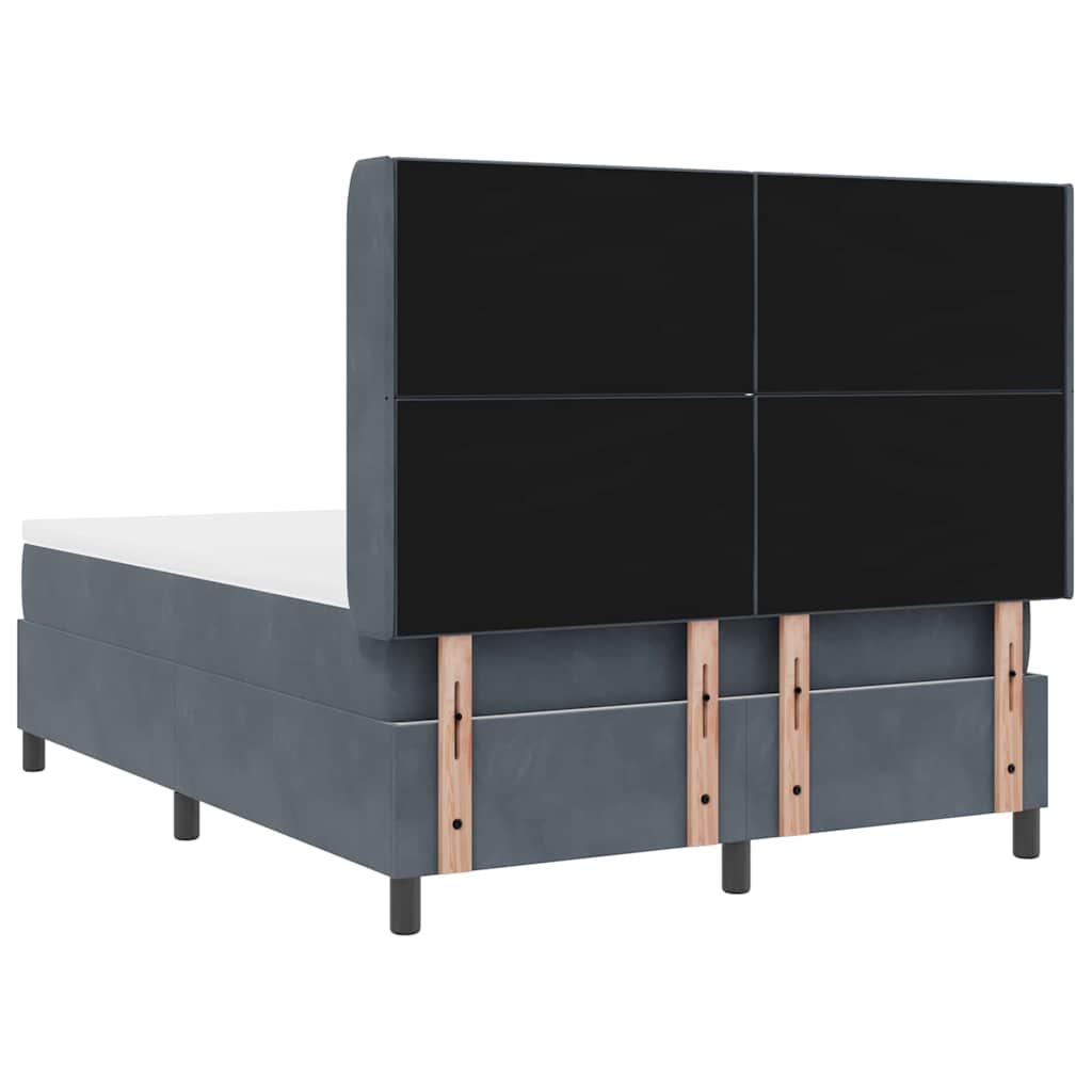 Letto a molle con strisce LED Grigio scuro 140 x 200 cm Velluto | homemem39