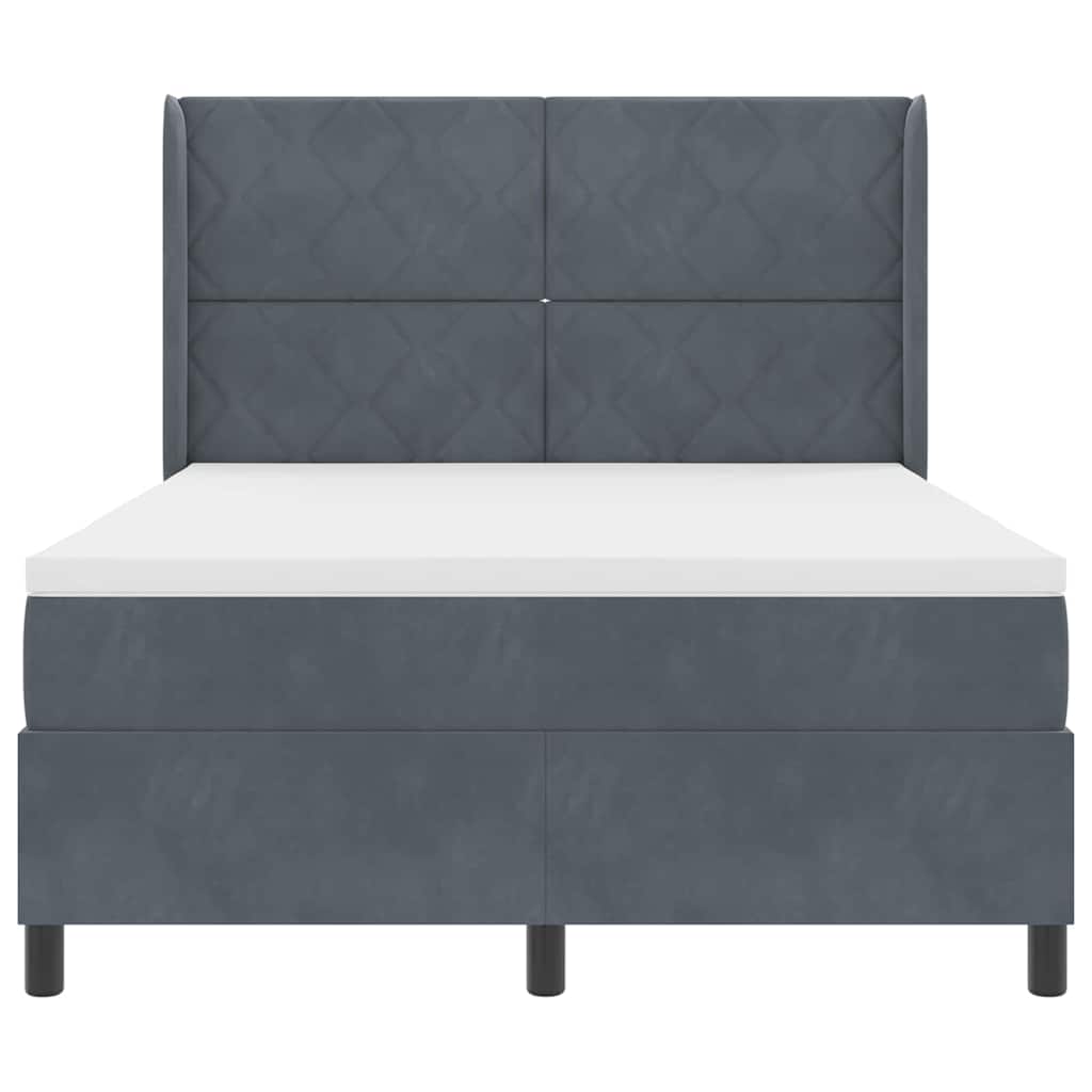 Letto a molle con strisce LED Grigio scuro 140 x 200 cm Velluto | homemem39