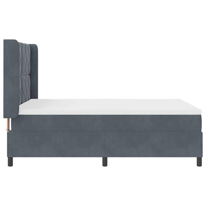 Letto a molle con strisce LED Grigio scuro 140 x 200 cm Velluto | homemem39