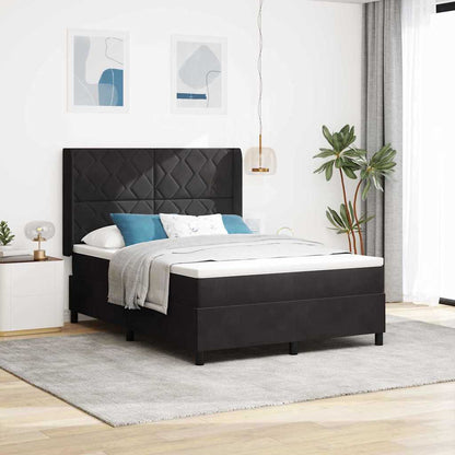 Letto a molle con strisce LED Nero 160 x 200 cm Velluto | homemem39