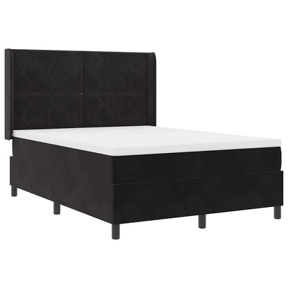 Letto a molle con strisce LED Nero 160 x 200 cm Velluto | homemem39