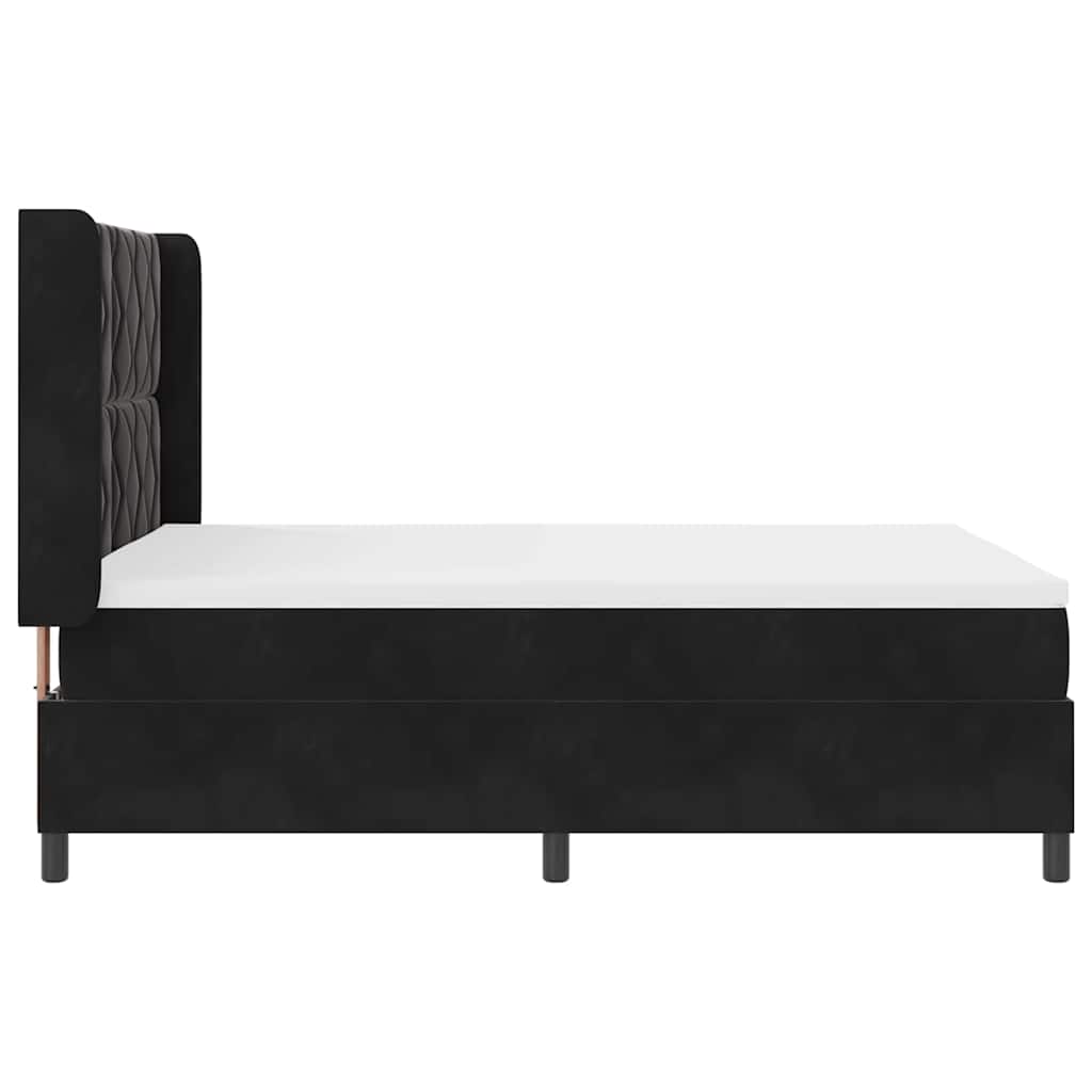 Letto a molle con strisce LED Nero 160 x 200 cm Velluto | homemem39