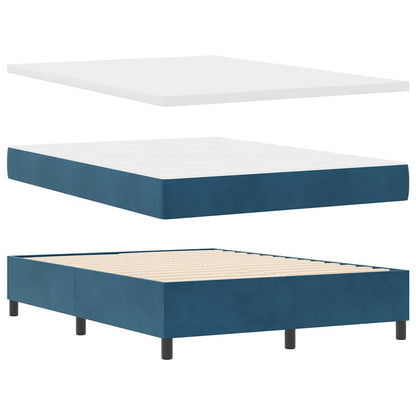 Letto a molle con strisce LED Blu 160 x 200 cm Velluto | homemem39
