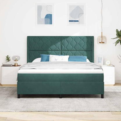 Letto a molle con strisce LED Verde Scuro 180 x 200 cm Velluto | homemem39