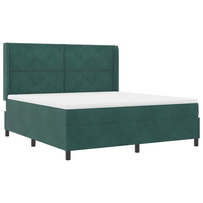 Letto a molle con strisce LED Verde Scuro 180 x 200 cm Velluto | homemem39