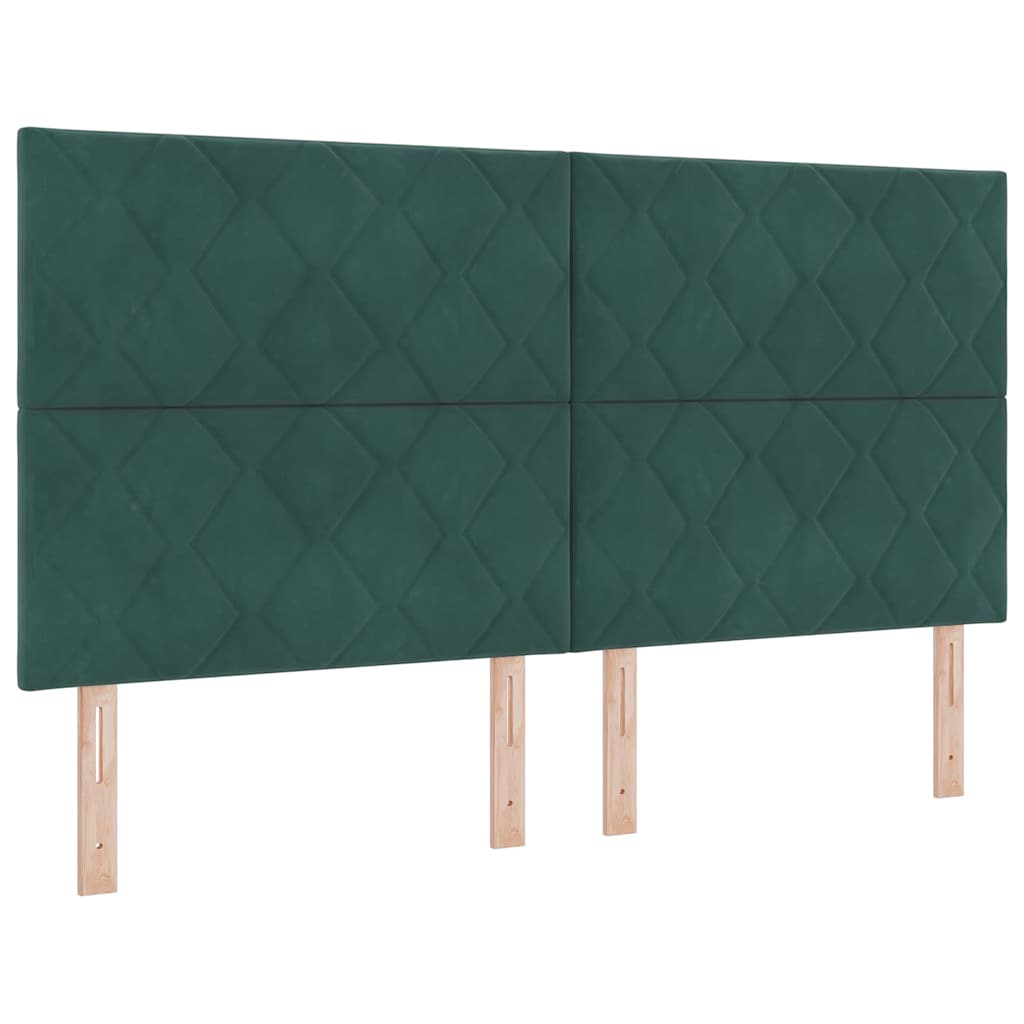 Letto a molle con strisce LED Verde Scuro 180 x 200 cm Velluto | homemem39