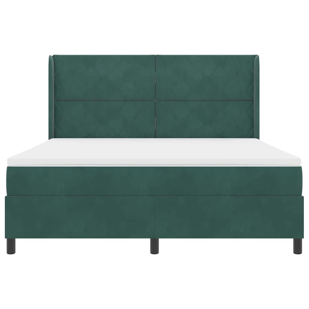 Letto a molle con strisce LED Verde Scuro 180 x 200 cm Velluto | homemem39