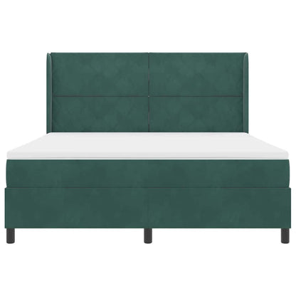 Letto a molle con strisce LED Verde Scuro 180 x 200 cm Velluto | homemem39