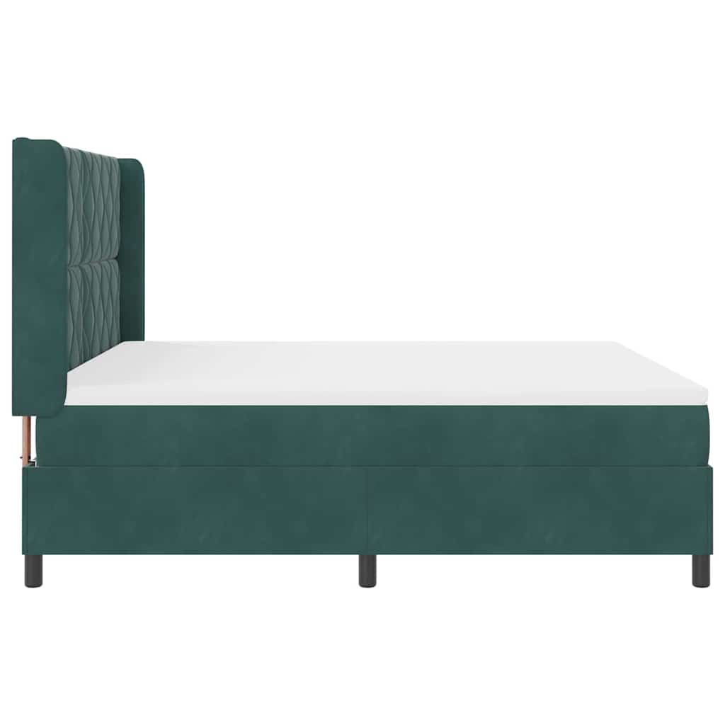 Letto a molle con strisce LED Verde Scuro 180 x 200 cm Velluto | homemem39