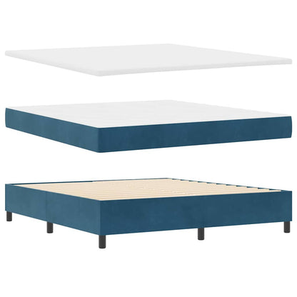 Letto a molle con strisce LED Blu 180 x 200 cm Velluto | homemem39