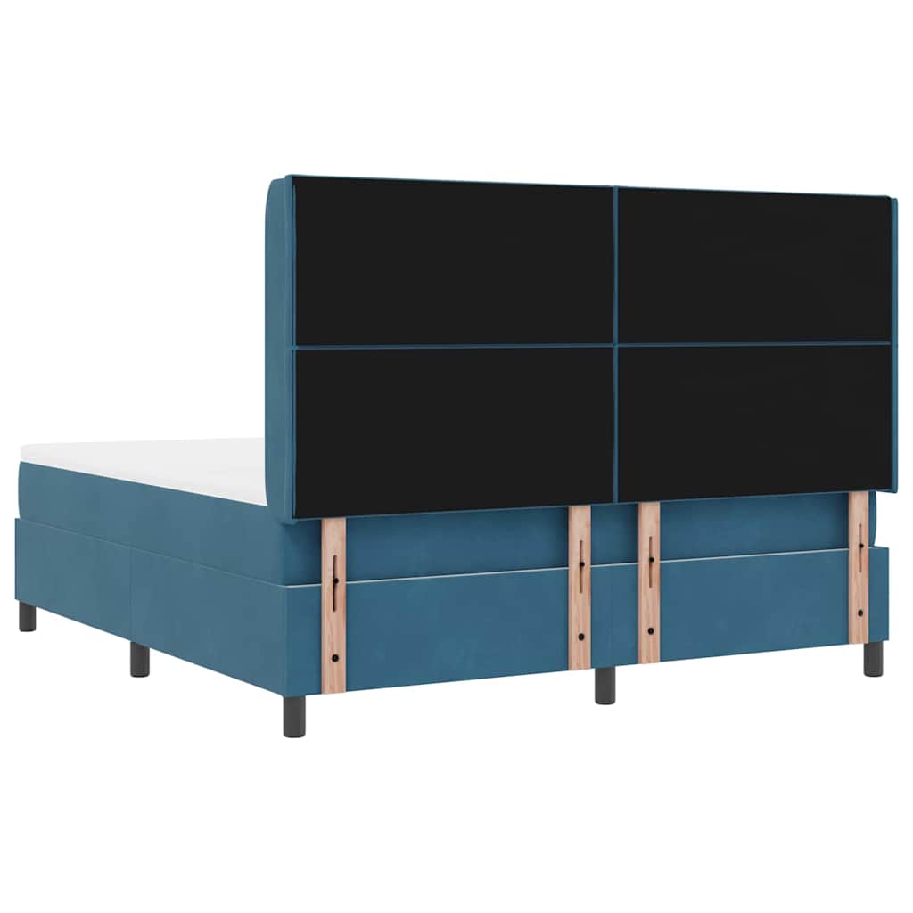 Letto a molle con strisce LED Blu 180 x 200 cm Velluto | homemem39