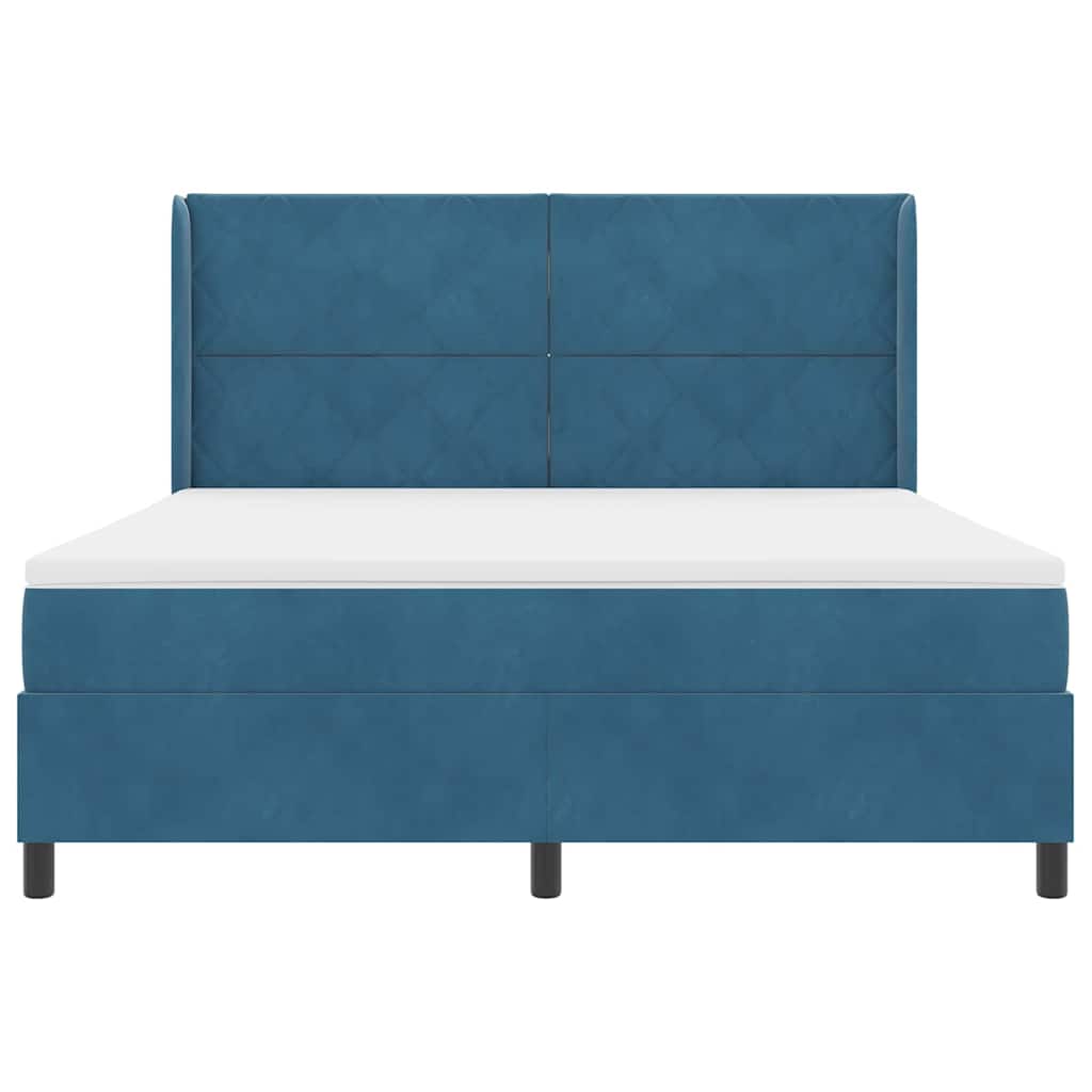 Letto a molle con strisce LED Blu 180 x 200 cm Velluto | homemem39
